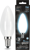 Лампа светодиодная Gauss Filament 103201209 9Вт цок.:E14 свеча 220B 4100K св.свеч.бел.нейт. (упак.:10шт)