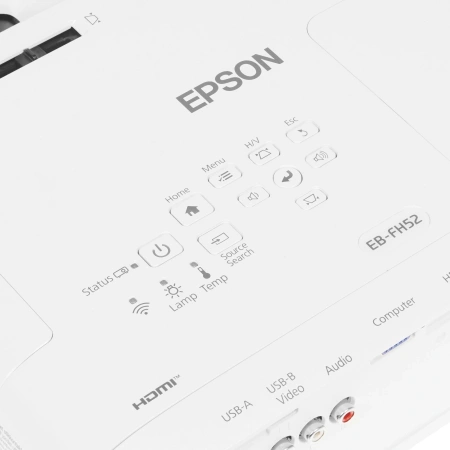 Проектор Epson EB-FH52 LCD 4000Lm (1920x1080) 16000:1 ресурс лампы:5500часов 1xUSB typeA 1xUSB typeB 2xHDMI 3.1кг