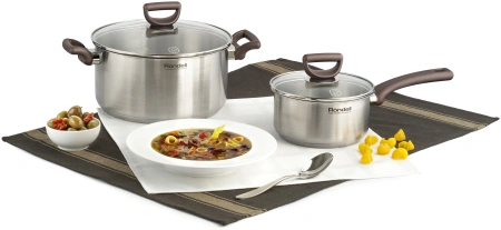 Кастрюля Rondell Fest RDS-1323 4.8л. d=24см (с крышкой) стальной