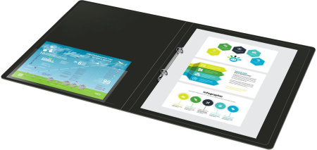 Папка на 2-х кольцах Бюрократ -0812/2R A4 пластик 0.8мм кор.40мм внутр. с вставкой ассорти