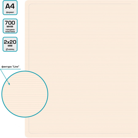 Папка на 2-х кольцах Бюрократ DeLuxe DL0740/2MILK A4 пластик 0.7мм кор.32мм молочный