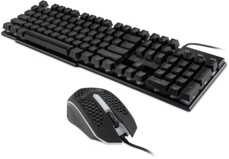 Клавиатура + мышь Оклик 400GMK клав:черный мышь:черный USB LED (1546779)