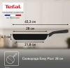 Сковорода Tefal Easy Plus 04237128 круглая 28см покрытие: Titanium ручка несъемная (без крышки) черный (9100054097)