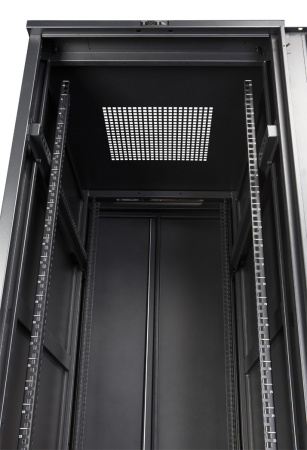 Шкаф коммутационный Lanmaster (TWT-CBB-18U-6X6-G1) напольный 18U 600x600мм пер.дв.стекл задн.дв.спл.стал.лист 2-хст. 2 бок.пан. 800кг черный IP20