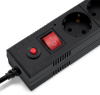 Сетевой фильтр Buro BU-SP3_USB_2A-B 3м (6 розеток) черный (коробка)