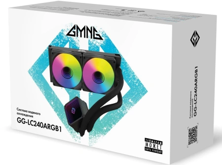 Система водяного охлаждения GMNG GG-LC240ARGB1 ARGB 120x120x25mm Soc-AM5/AM4/1151/1200/2066/1700 черный 4-pin 22-35dB Al+Cu 260W 1200gr Ret (GG-LC240ARGB1-BK)