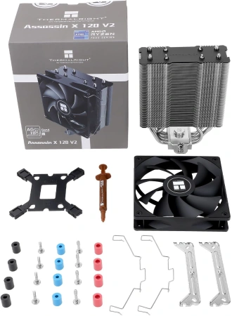 Устройство охлаждения(кулер) Thermalright Assassin X 120 v2 Soc-AM5/AM4/1200/1700/1851 черный 4-pin 25.6dB Al+Cu 700gr Ret (AX120-V2)