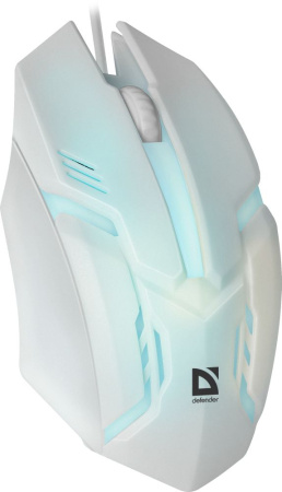 Мышь Defender Cyber MB-560L белый оптическая 1600dpi USB для ноутбука 2but (52561)
