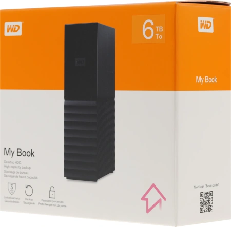 Жесткий диск WD Original USB 3.0 6Tb WDBBGB0060HBK-EESN My Book 3.5" черный