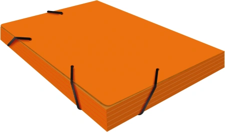 Папка на резинке Бюрократ Double Neon DNE510ORBL A4 пластик кор.30мм 0.5мм оранжевый/черный