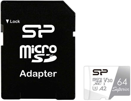 Флеш карта microSDXC 64GB Silicon Power SP064GBSTXDA2V20SP Superior + adapter