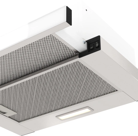 Вытяжка встраиваемая Elikor Интегра Glass 50Н-400-В2Д нержавеющая сталь/стекло белое управление: кнопочное (1 мотор)