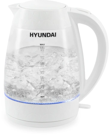 Чайник электрический Hyundai HYK-G4506 2л. 2200Вт белый (корпус: стекло)