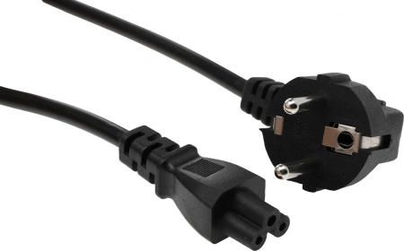 Кабель 469 IEC C5 (3-pin) Евровилка угловой 1.8м черный