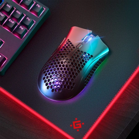 Мышь Defender Warlock GM-709L черный оптическая 2400dpi беспров. USB 7but (52709)