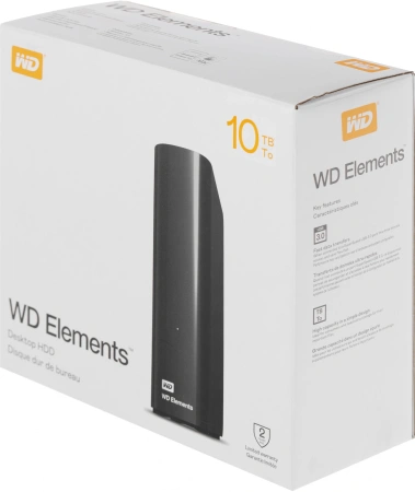 Жесткий диск WD USB 3.0 10Tb WDBWLG0100HBK-EESN Elements Desktop 3.5" черный