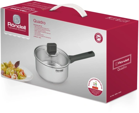 Ковш Rondell Quadro RDS-1595 1.3л. d=16см (с крышкой) стальной