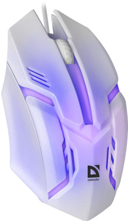 Мышь Defender Cyber MB-560L белый оптическая 1600dpi USB для ноутбука 2but (52561)