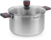 Кастрюля Rondell Stripes RDS-1281 5.8л. d=24см (с крышкой) стальной