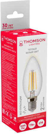Лампа филам. Thomson Filament TH-B2071 11Вт цок.:E14 свеча 220B 2700K св.свеч.бел.теп. Candle (упак.:1шт)