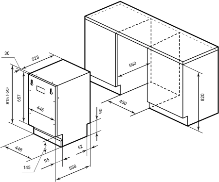Посудомоечная машина встраив. Lex PM 4573N A Premium узкая