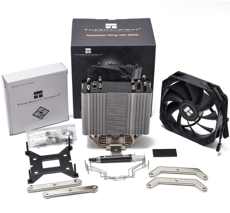 Устройство охлаждения(кулер) Thermalright Assassin King 120 Mini Soc-AM5/AM4/1151/1200/2066/2011/1700 черный 4-pin 25.2dB Al+Cu 980gr Ret (AK120-MINI-V2)