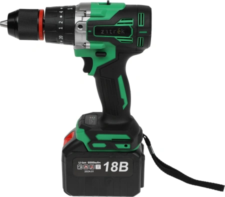 Дрель-шуруповерт Zitrek Green Impact 18V 1800Вт аккум. патрон:быстрозажимной (кейс в комплекте) (063