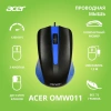 Мышь Acer OMW011 черный/синий оптическая (1200dpi) USB (3but)