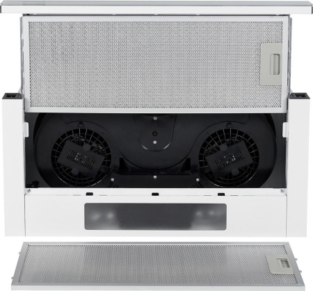 Вытяжка встраиваемая Weissgauff TEL 06 2M WH белый управление: кулисные переключатели (2 мотора)