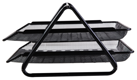 Лоток горизонтальный Deli E9183 для бумаг 350х274х185мм черный металл сетка