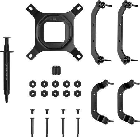 Устройство охлаждения(кулер) Deepcool AN400 Soc-AM5/AM4/1200/1700/1851 черный 4-pin 23.2dB Al+Cu 150W 431.4gr Ret (R-AN400-BKWNMN-G)