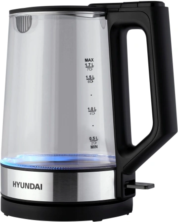 Чайник Hyundai HYK-G8808 1.7л. 2200Вт черный/серебристый (стекло)