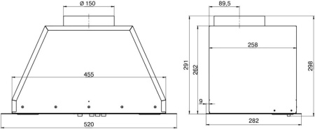Вытяжка встраиваемая Elikor Flat 52П-650-К3Д топленое молоко управление: ползунковое (1 мотор)