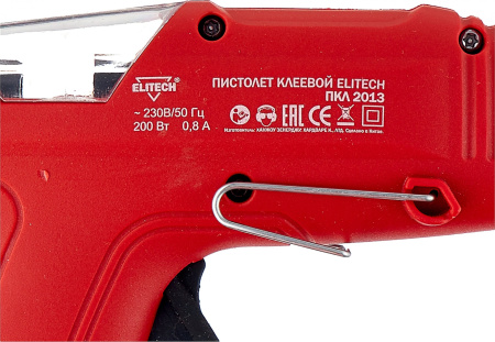 Клеевой пистолет Elitech ПКЛ 2013 200Вт темп.193С 13гр/мин стерж.:11.2мм (185681)