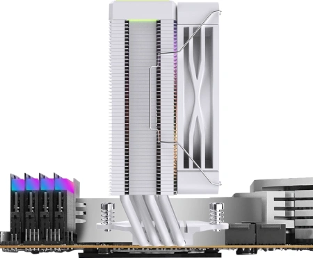 Устройство охлаждения(кулер) Bloody BD-AC205-ARGB1 ARGB Soc-AM5/AM4/1200/1700/1851 белый 4-pin 14-26dB Al+Cu LCD 205W 513gr Ret (BD-AC205-ARGB1-WH)