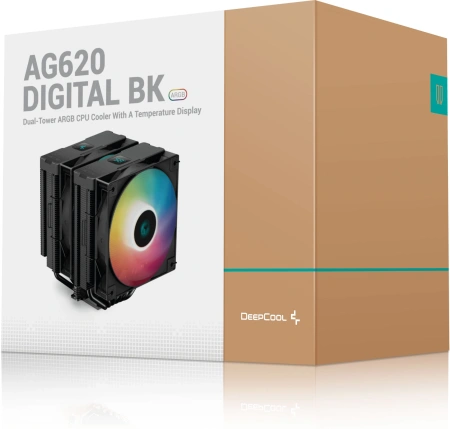 Устройство охлаждения(кулер) Deepcool AG620 Digital Bk ARGB Soc-AM5/AM4/1151/1200/2066/1700 4-pin 29