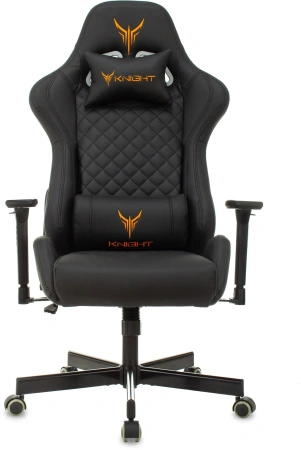 Кресло игровое Knight ARMOR черный ромбик эко.кожа с подголов. крестов. металл