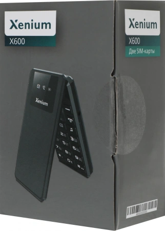 Мобильный телефон XENIUM X600 темно-серый раскладной 2Sim 2.8" 240x320 Nucleus 0.3Mpix GSM900/1800 MP3 FM microSD max32Gb
