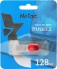 Флеш Диск Netac 128Gb UM2 NT03UM2N-128G-32RE USB3.2 серебристый/красный