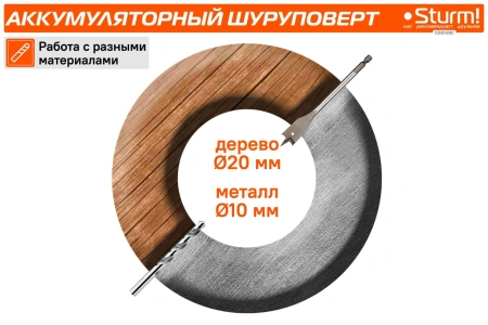 Дрель-шуруповерт Sturm! CD3512SC аккум. патрон:быстрозажимной (кейс в комплекте)