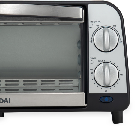 Мини-печь Hyundai MIO-HY071 9л. 800Вт серебристый/черный