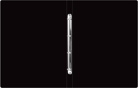 Папка на 4-х кольцах Бюрократ -0827VA3BLCK A3 верт. пластик 0.8мм кор.27мм черный