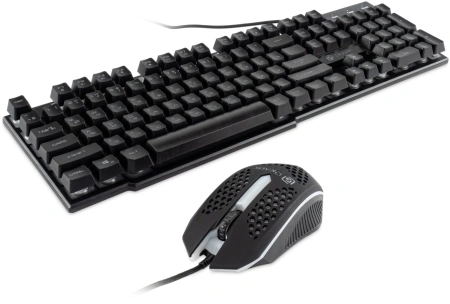 Клавиатура + мышь Оклик 400GMK клав:черный мышь:черный USB LED (1546779)