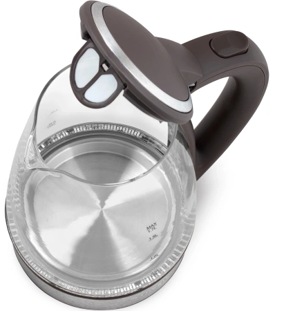 Чайник электрический Vitek VT-7015 1.7л. 2200Вт прозрачный/коричневый корпус: стекло/пластик
