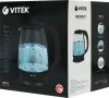 Чайник электрический Vitek VT-1173 1.7л. 2200Вт прозрачный/черный корпус: стекло