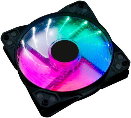 Вентилятор Оклик OG-CF120RGB2-BK 120x120x25 3-pin 4-pin (Molex)25dB LED Ret