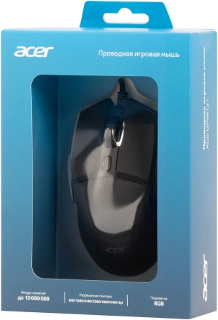 Мышь Acer OMW121 черный оптическая (6400dpi) USB (6but)
