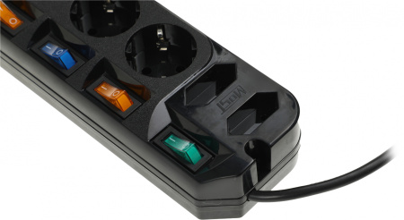 Сетевой удлинитель Most A10 5м (6 розеток) черный (пакет ПЭ)