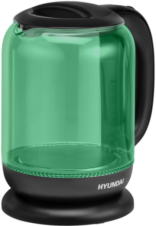 Чайник электрический Hyundai HYK-G2807 1.8л. 2200Вт бирюзовый/черный (корпус: стекло)