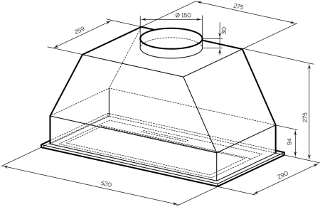 Вытяжка встраиваемая Lex Hyper 600 GS WH Inverter белый управление: сенсорное (1 мотор)